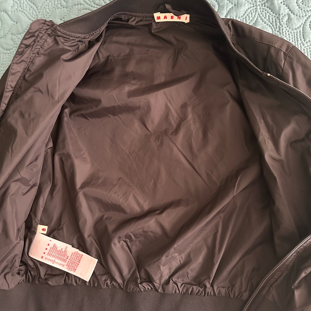 Marni Brown Puffer Jacket with Classic Collar and Water-Resistant Material - Picture 3 of 3
